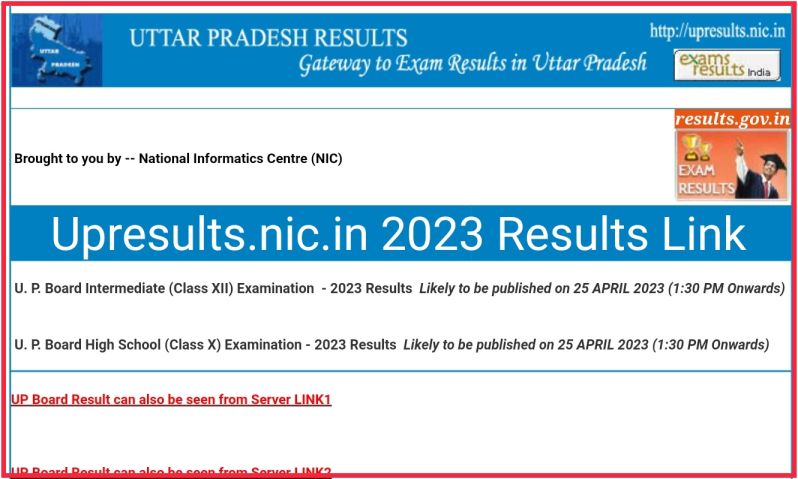 Upresults.nic.in 2023 Results link Check Online Class 10th 12th Result 