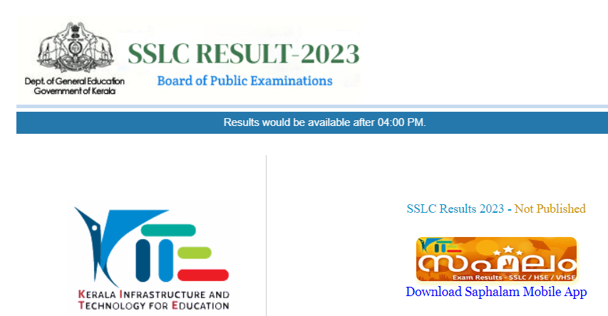 KITE SSLC Result 2023 Link