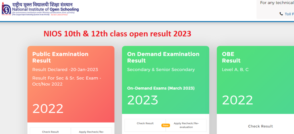 Nios 10th 12th Result 2024 Link Check April Public Exam Marks Sheet 4821