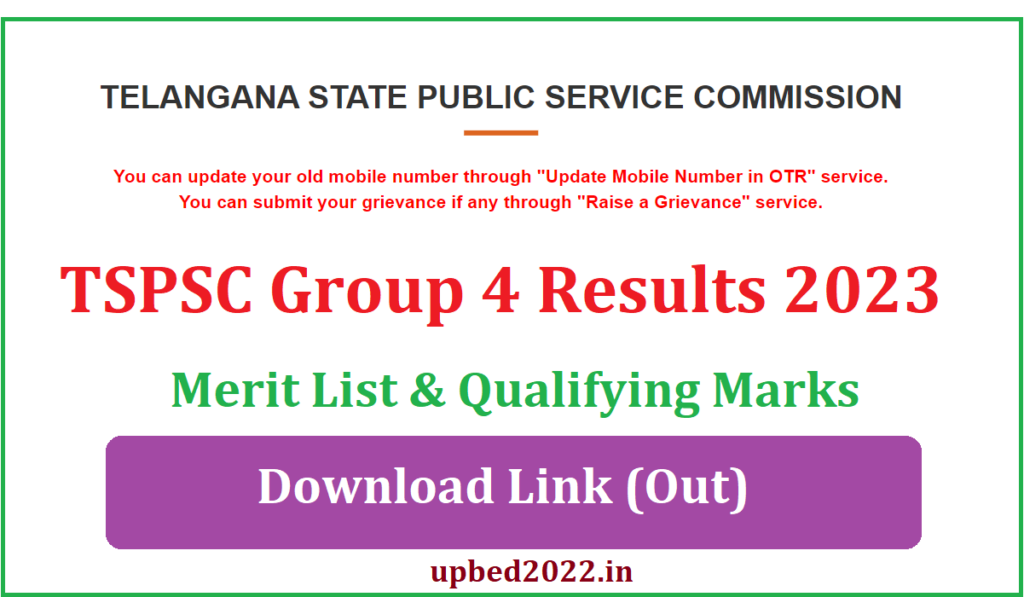 TSPSC Group 4 Results 2023 (Link) tspsc.gov.in 2023 Group 4 Merit List