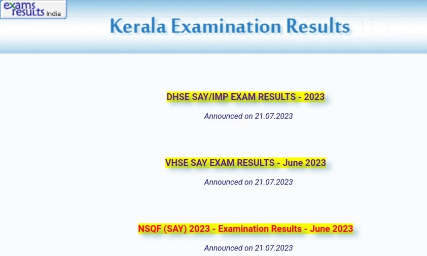 Kerala Plus Two SAY Exam Result 2024 School wise Link (out) dhsekerala